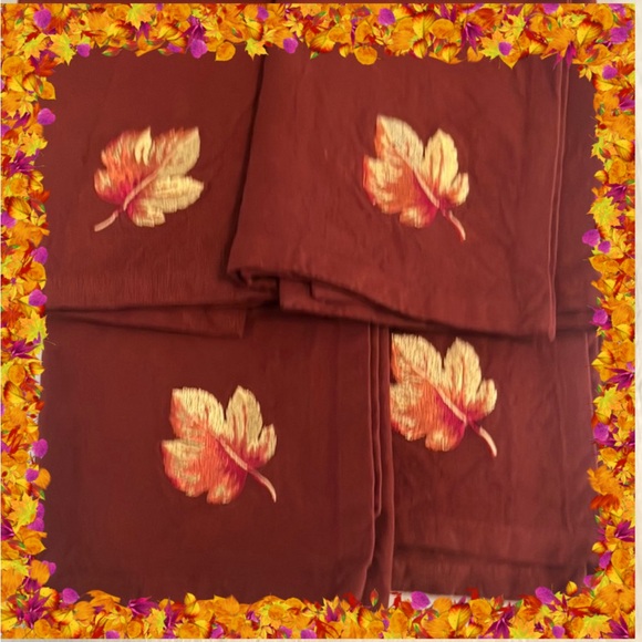 Holiday | Fall Cloth Napkins With Leaf | Poshmark